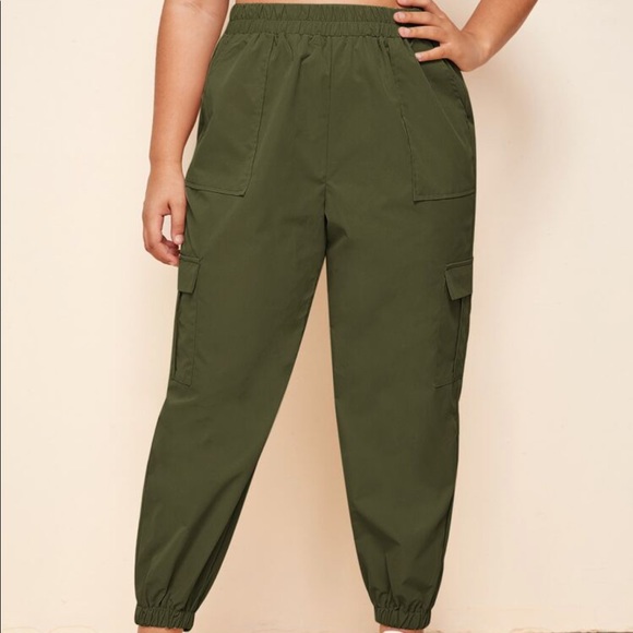 plus size olive green cargo pants